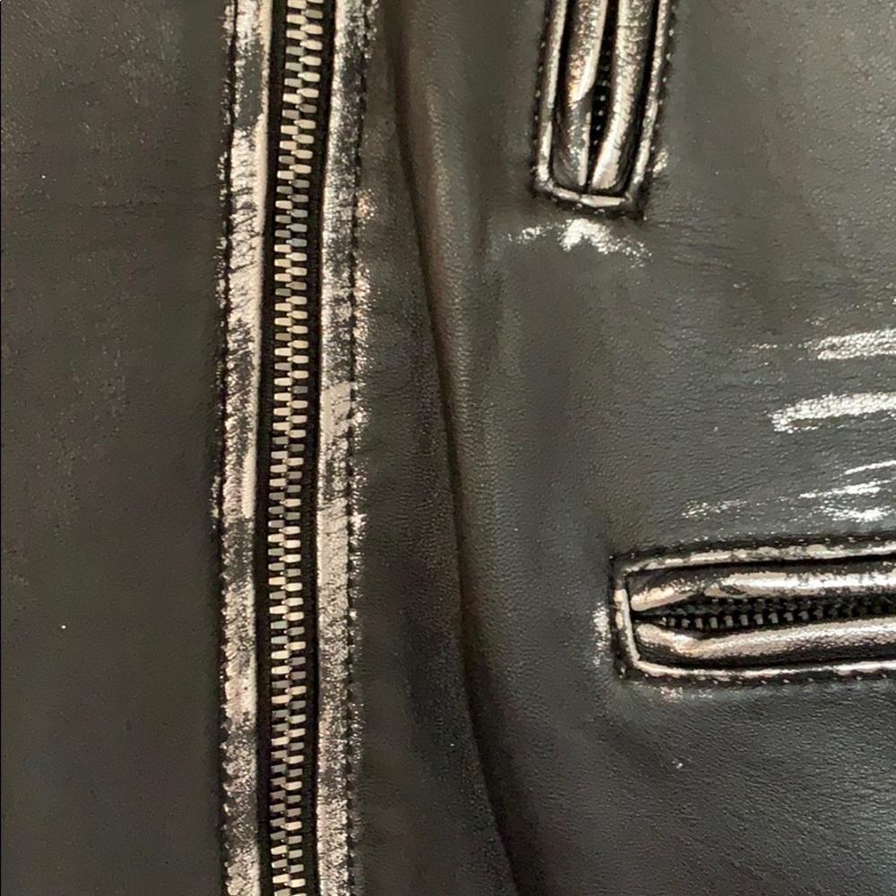 100% Lamb Leather Jacket w/ Silver Detailing - Picture 6 of 8